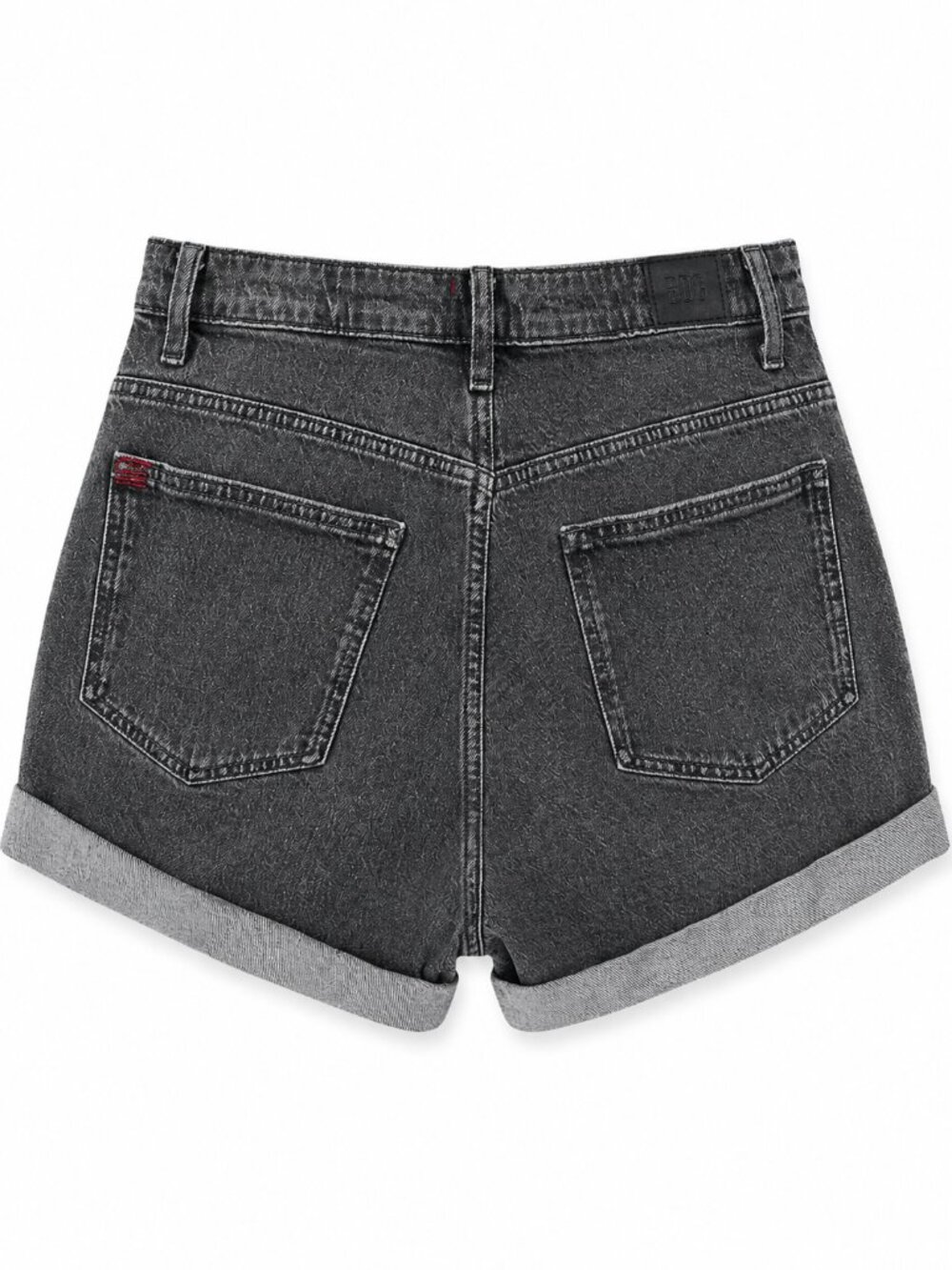 BDG High Waist Rolled Hem Denim Shorts in Washed Black - Picture 6 of 10